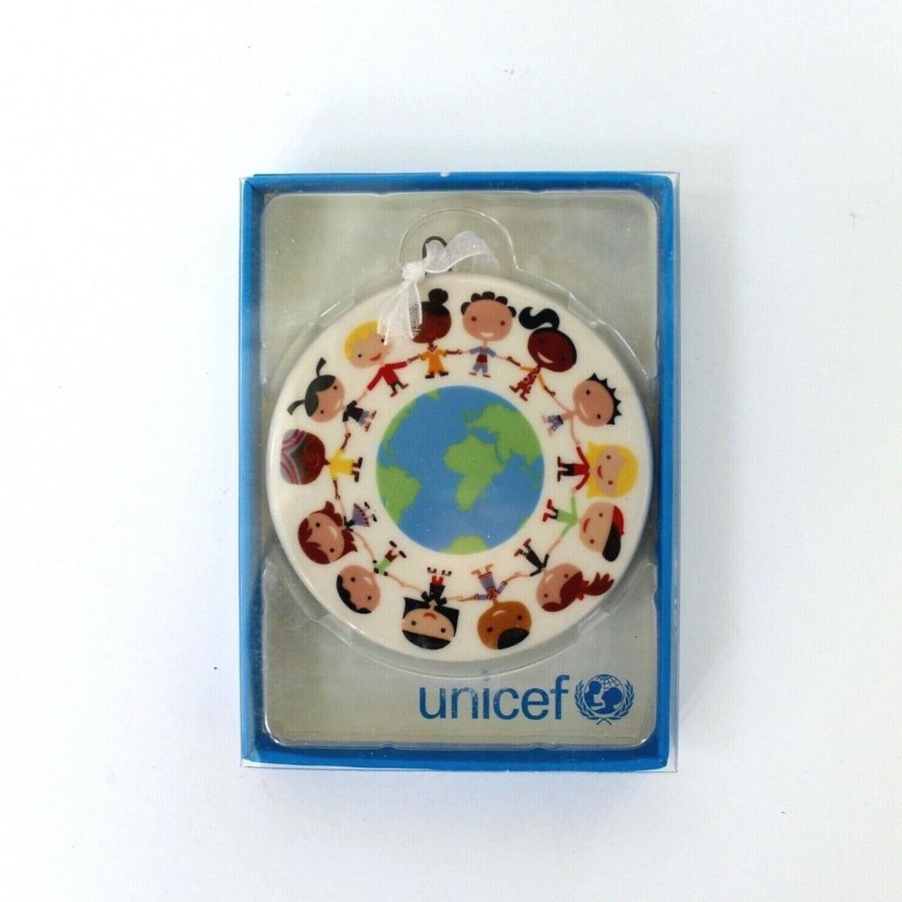 Unicef Kids Around Globe Ceramic Holiday Christmas Ornament